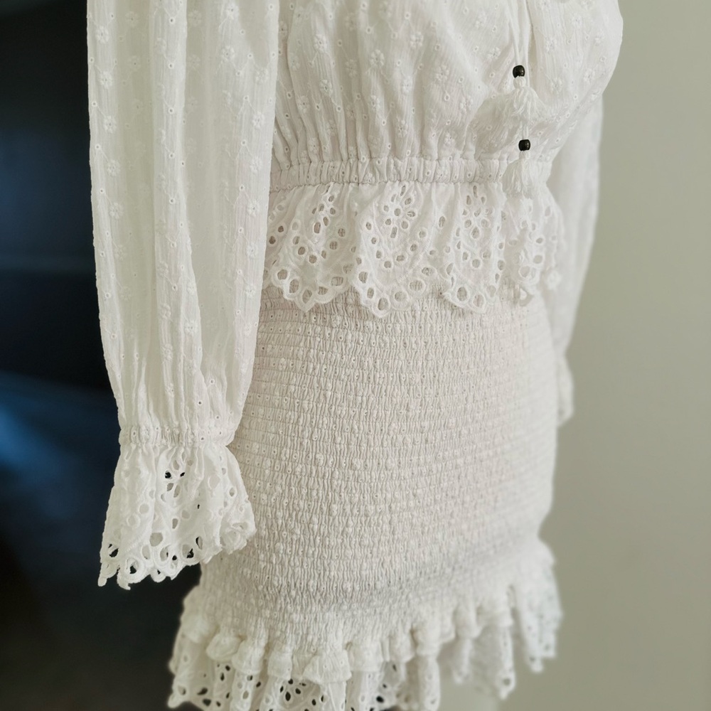 🌸 SPELL 🌸 Daisy Chain Ruched Mini Dress - Picture 6 of 11